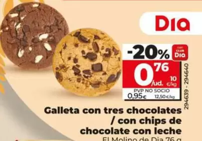 El Molino De Dia - Galleta Con Tres Chocolates/Con Chips De Chocolate Con Leche