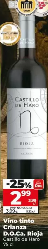 Castillo De Haro - Vino Tinto Crianza D.O.Ca. Rioja 