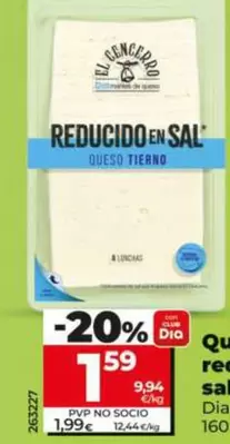 Dia El Cencerro - Queso Tierno Reducido En Sal En Lonchas 