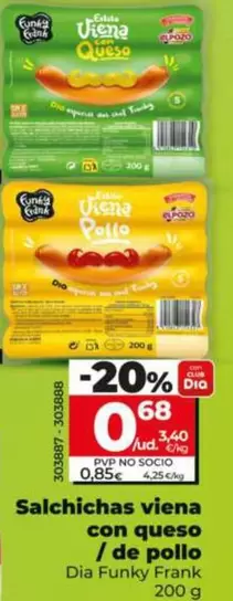 Dia Funky Frank - Salchichas Viena Con Queso/De Pollo 