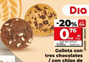  El Molino De Dia - Galleta Con Tres Chocolates/Con Chips De Chocolate Con Leche