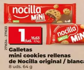 Galletas Mini Cookies Rellenas De Nocilla Original/Blanca