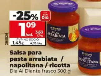 Dia Al Diante - Salsa Para Pasta Arrabiata/Napolitana/Ricotta