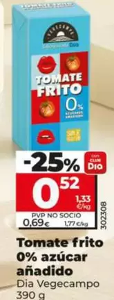 Dia Vegecampo - Tomate Frito 0% Azúcar Añadido