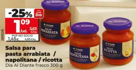 Dia Al Diante - Salsa Para Pasta Arrabiata/ Napolitana/ Ricotta
