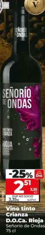 Señorío De Ondas - Vino Tinto Crianza D.O.Ca. Rioja