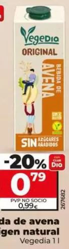 Vegedia - Bebida De Avena De Origen Natural