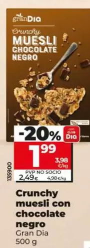 Gran Dia - Crunchy Muesli Con Chocolate Negro