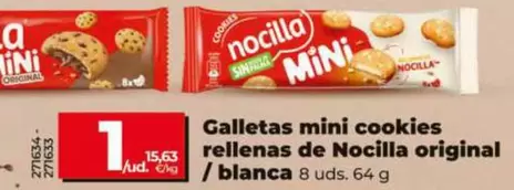Galletas Mini Cookies Rellenas De Nocilla Original/Blanca 