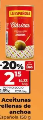 La Española - Aceitunas Rellenas De Anchoa 