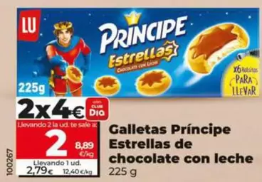 Lu - Galletas Principe Estrellas De Chocolate Con Leche