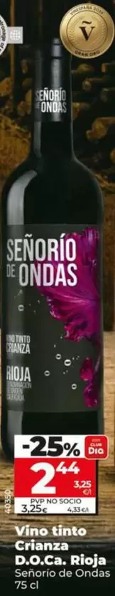 Señorío De Ondas - Vino Tinto Crianza D.o.ca. Rioja 