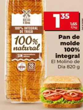 El Molino De Dia - Pan De Molde 100% Integral