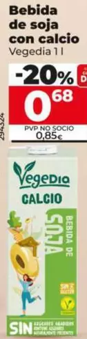 Vegedia - Bebida De Soja Con Calcio 