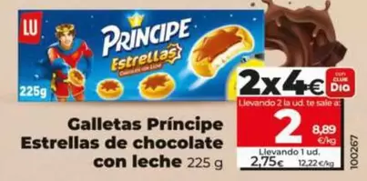 Lu - Galletas Príncipe Estrellas De Chocolate Con Leche 