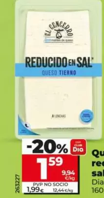 Dia El Cencerro - Queso Tierno Reducido En Sal En Lonchas 