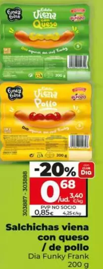 Dia Funky Frank - Salchichas Viena Con Queso/ De Pollo 