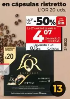 L'or - Cafe En Capsulas Ristretto