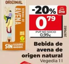 Vegedia - Bebida De Avena De Origen Natural