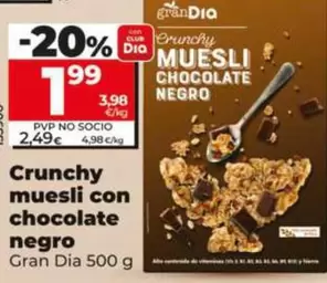 Gran Dia - Crunchy Muesli Con Chocolate Negro 