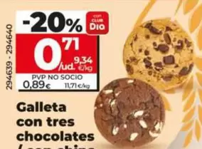 El Molino De Dia - Galleta Con Tres Chocolates/Con ChipsDe Chocolate Con Leche