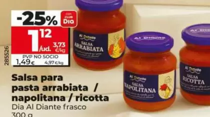 Dia Al Diante - Salsa Para Pasta Arrabiata/Napolitana/Ricotta