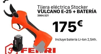 Tijera Electrica Stocker E-25 + Batería