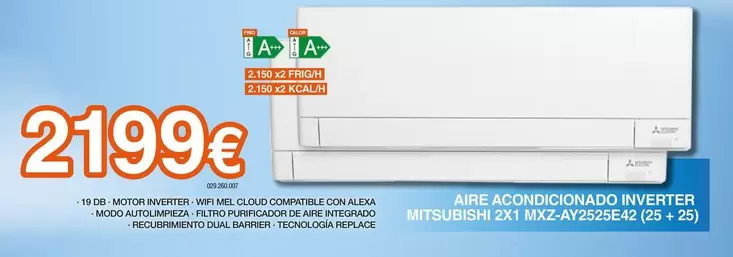 Mitsubishi - Arie Acondicionado Inverter 2X1 MXZ-AY2525E42