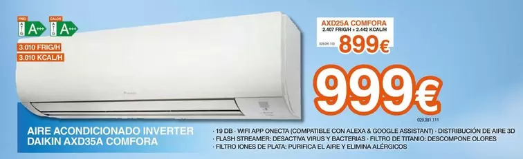 Daikin - Aire Acondicionado Inverter AXD35A Comfora