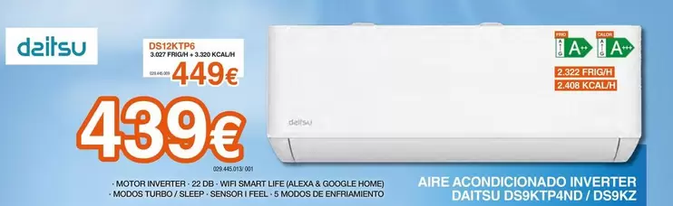 Daitsu - Arie Acondicionado Inverter DS9KTP4ND / DS9KZ