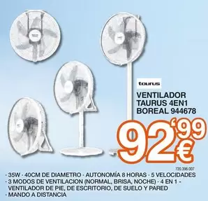 Taurus - Ventilador 4en1 Boreal 944678