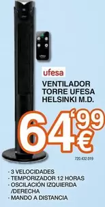 Ufesa - Ventilador Torre  Helsinki M.d.
