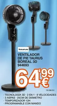 Taurus - Ventilador De Pie  Boreal 3d 944693