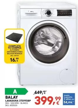 Balay - Lavadora 3TS5993BP