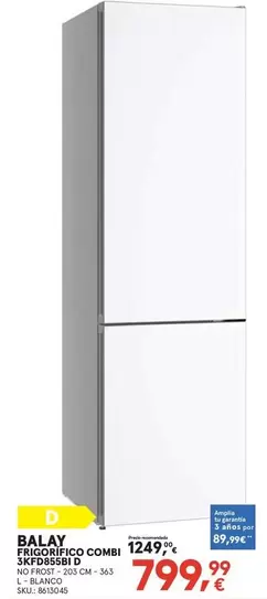 Balay - Frigorífico Combi 3KFD855BI D