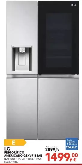 LG - Frigorífico Amereicano GSXV91BSAE