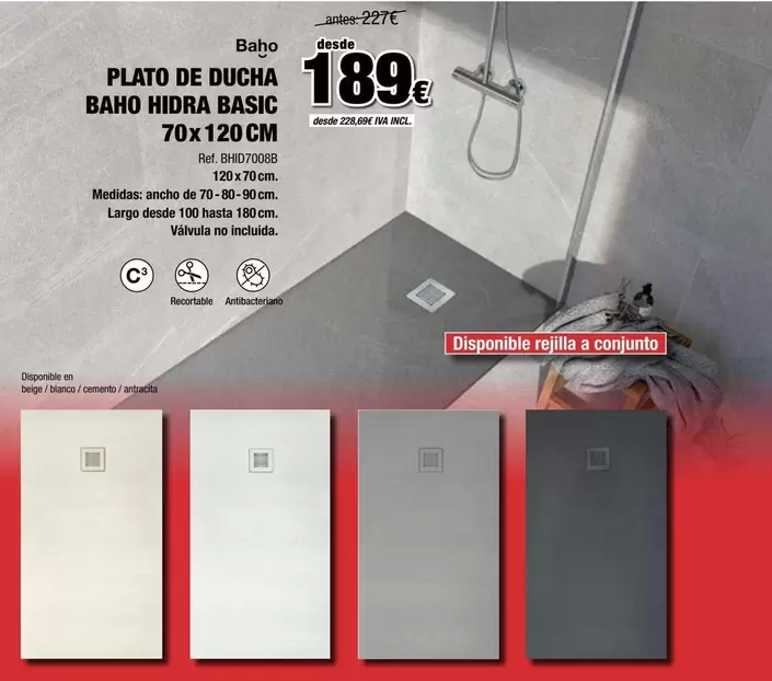 Grup Gamma - Plato De Ducha Baho Hidra Basic