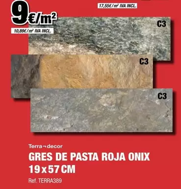 Gres De Pasta Roja Onix