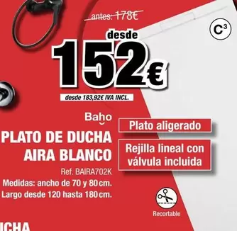 Plato De Ducha Aira Blanco