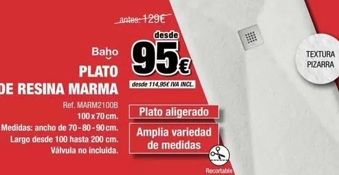 Baño Plato De Resina Marma