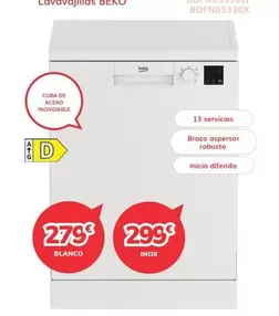 Beko - Lavavajillas BDFN05330W BDFN05330X