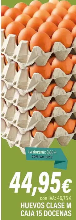 Huevos Clase M Caja 15 Docenas