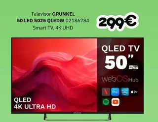 Grunkel - Televisor 50 LED 5025 QLEDW Smart TV, 4K UHD