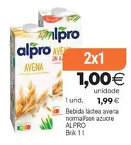 Alpro - Bebida Láctea Avena Normal/ Sen Azucre