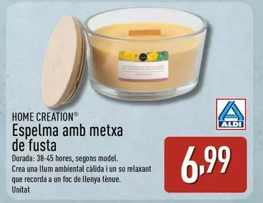 Home Creation - Espelma Amb Metxa De Fusta