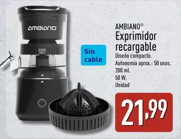 Ambiano - Exprimidor Recargable