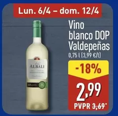 Viña Albali - Vino Blanco DOP Valdepenas