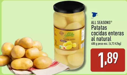 All'S Seasons - Patatas Cocidas Enteras Al Natural