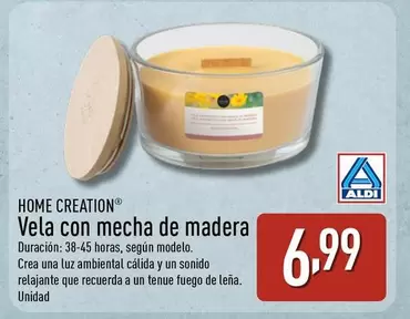 Home Creation - Vela Con Mecha De Madera