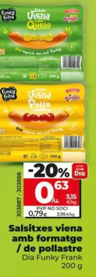 Dia Funky Frank - Salsitxes Viena Amb Formatge/De Pollastre